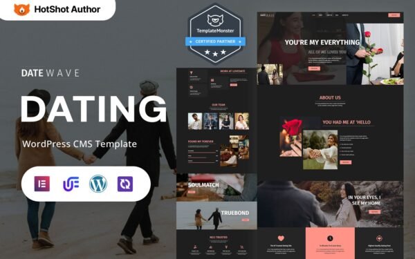 Date Wave – Dating Platform And Matchmaking WordPress Elementor Theme WordPress Theme