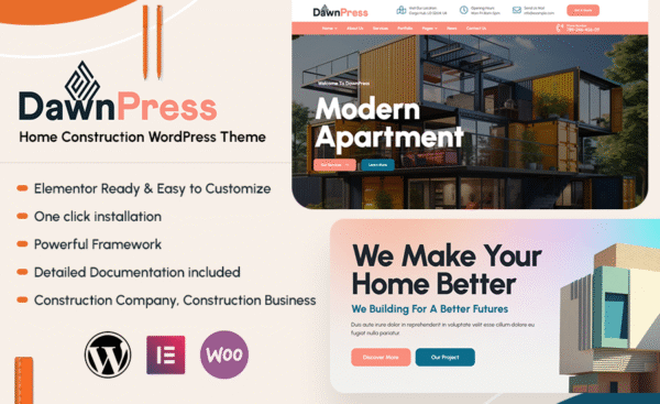 DawnPress – Home Construction WordPress Theme