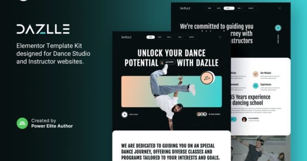 Dazlle – Dance Studio & Instructor Elementor Template Kit
