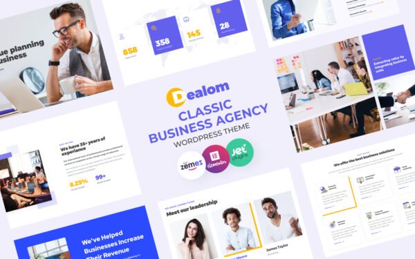 Dealom – Classic Business Agency WordPress Elementor Theme WordPress Theme