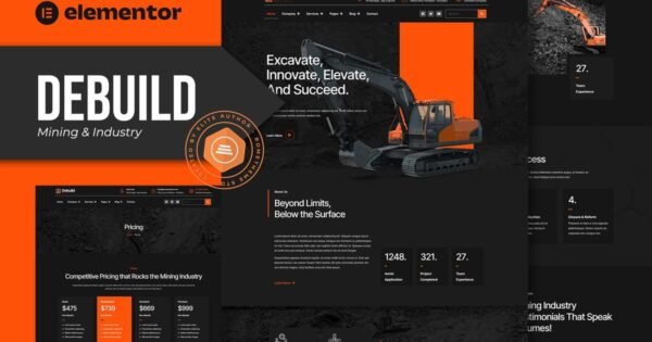 Debuild – Mining & Industry Elementor Pro Template Kit
