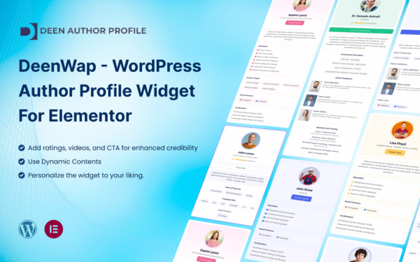 DeenWap – WordPress Author Profile Widget For Elementor WordPress Plugin