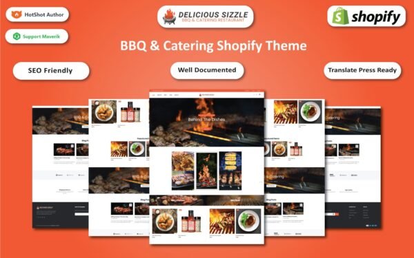 Delicious Sizzle – BBQ Grilled & Catering Multipurpose Shopify Sections Theme Shopify Theme