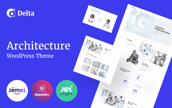 Delta – Architecture Minimal WordPress Elementor Theme WordPress Theme