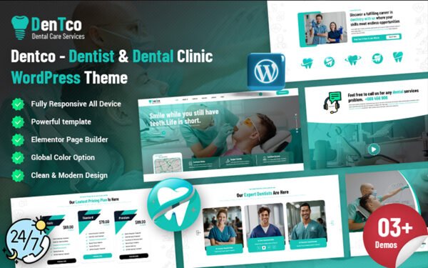 Dentco – Dental Care Service WordPress Theme