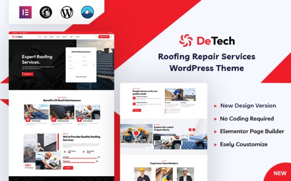 Detech – Repair Roofing Services WordPress Theme