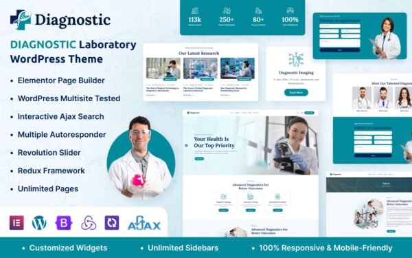 Diagnostic Laboratory Elementor WordPress Theme