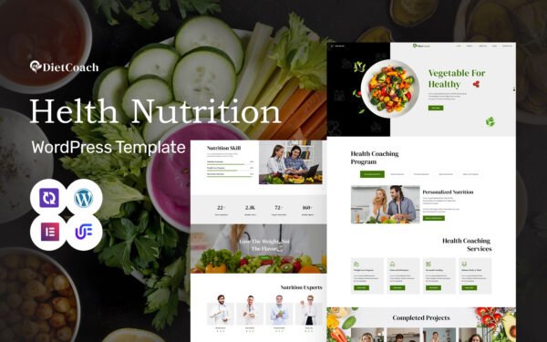 Diet Coach – Dietitians And Nutritionists WordPress Elementor Theme WordPress Theme