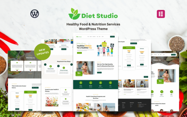 Diet Studio – Healthy Food & Nutrition Services WordPress Theme