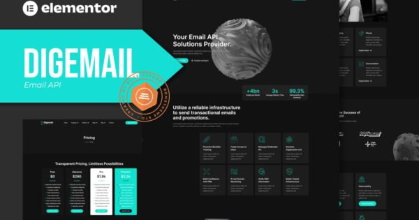 Digemail – API Solutions & Services Elementor Pro Template Kit