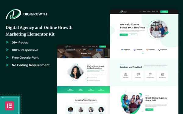 Digigrowth – Digital Agency and Online Growth Marketing Elementor Kit