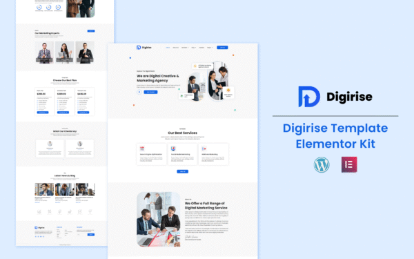 Digirise – Digital Marketing Agency Elementor Template Kit Elementor Kit