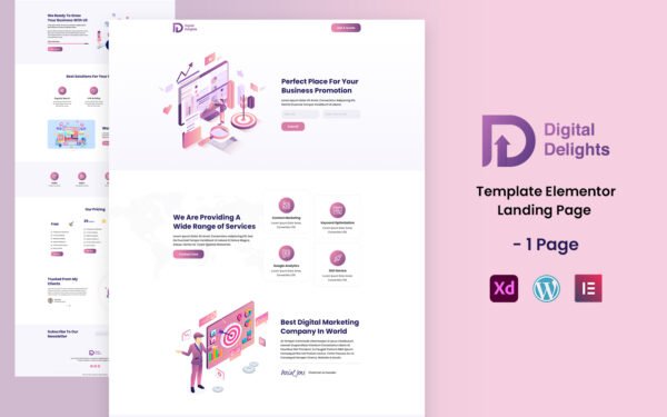 Digital Delights – Digital Services Ready to Use Elementor Template Elementor Kit