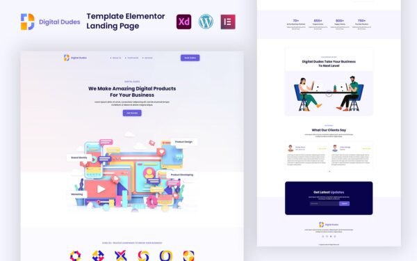 Digital Dudes – Digital Services Ready to Use Elementor Template Elementor Kit