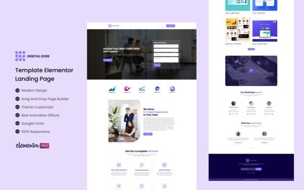 Digital Edge – Web and SEO Services Ready to Use Elementor Template Elementor Kit
