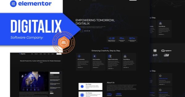 Digitalix – Software Company Elementor Pro Template Kit