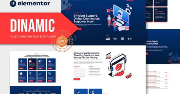 Dinamic – Customer Service & Solution Elementor Pro Template Kit