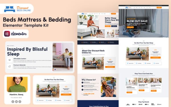 Discount Beds – WordPress Elementor Template Kit Elementor Kit