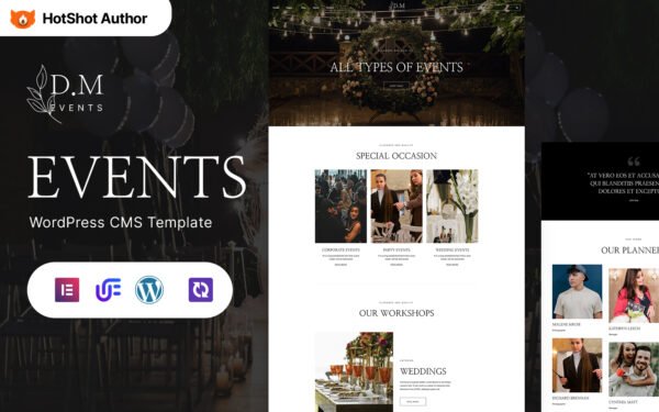 D.M Events – Events Planner And Wedding Planner WordPress Theme