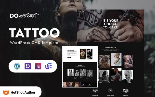 Doartist – Tattoo Artist WordPress Elementor Theme WordPress Theme