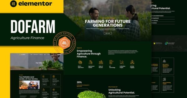 Dofarm – Agriculture Finance Elementor Pro Template Kit