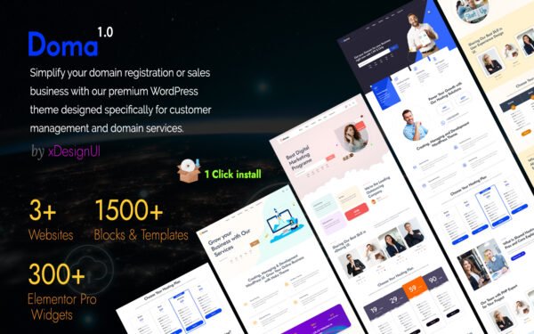 Doma – Domain Name Register and WHMCS Elementor WordPress Theme WooCommerce Theme