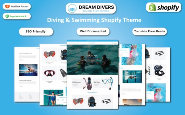 Dream Divers – Diving & Swimming Multipurpose Shopify Theme