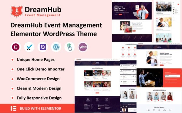 DreamHub – Event Management Elementor WordPress Theme