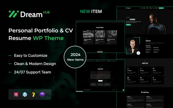 DreamHub – Personal Portfolio & CV Resume WordPress Theme