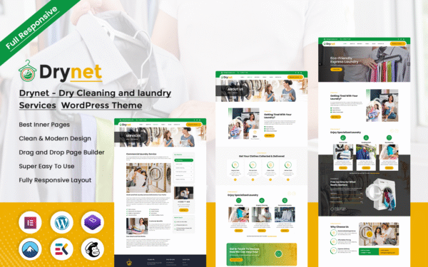 Drynet – Dry Cleaning and laundry Services WordPress Theme