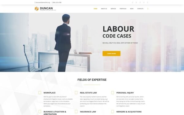 Duncan – Lawyer Company Responsive WordPress Theme