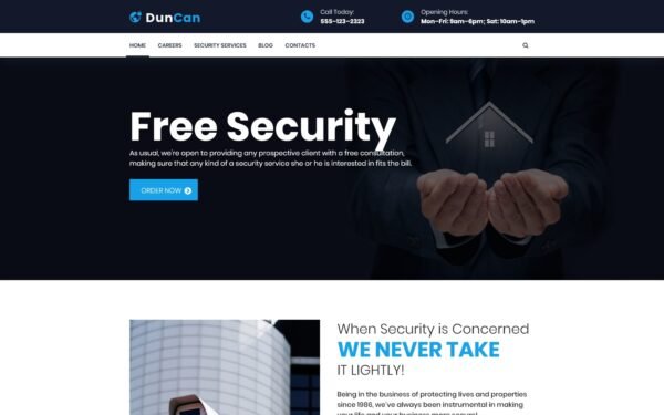 DunCan – Security Systems & Bodyguard Services WordPress Theme