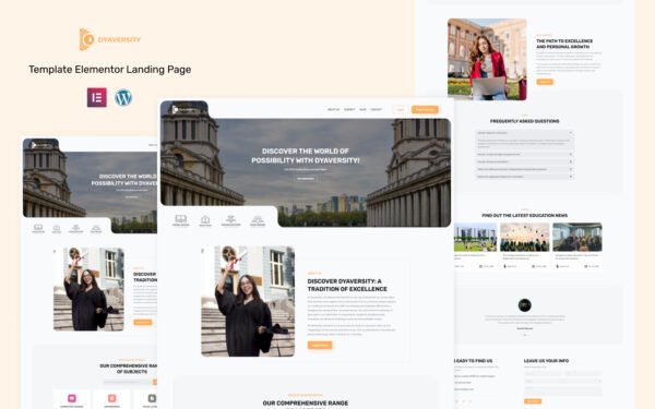Dyaversity – College & University Education Elementor Landing Page Elementor Kit