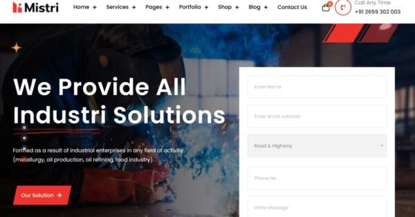 Mistri – Factory & Industrial WordPress Theme