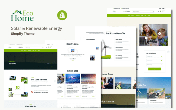 Eco Home – Solar & Renewable Energy Shopify Theme