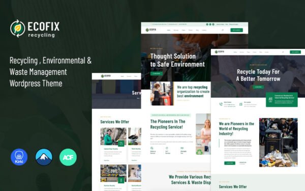 Ecofix – Recycling Services & Waste Management Wordpress Theme WordPress Theme
