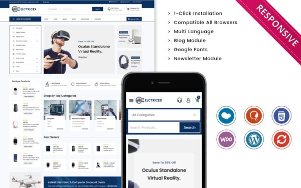 Electricex – Mega Electronic Woocommerce Responsive Store WooCommerce Theme