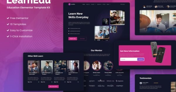 LearnEdu – Education & Online Learning Elementor Template Kit