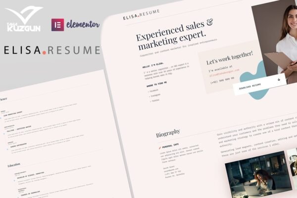 Elisa CV Resume Elementor Kit