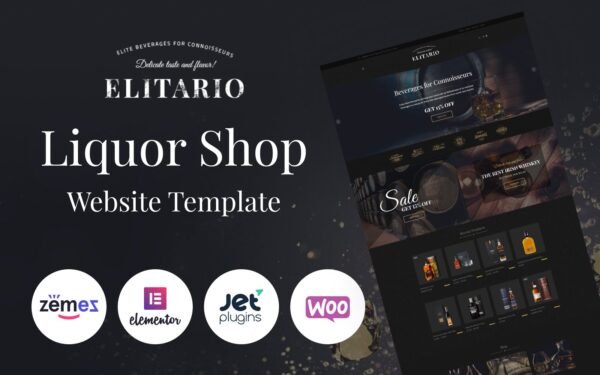 Elitario – Liquor Store WooCommerce Elementor Theme WooCommerce Theme