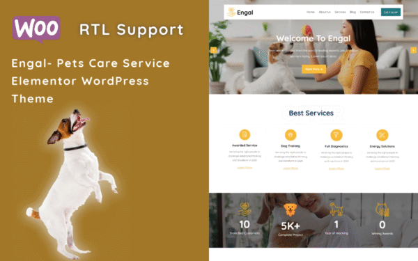 Engal – Pets Care Service Elementor WordPress Theme