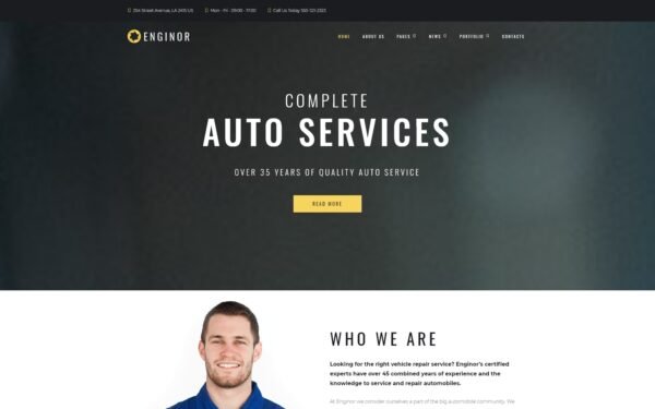 Enginor – Eye-catching Car Tuning Service WordPress Theme