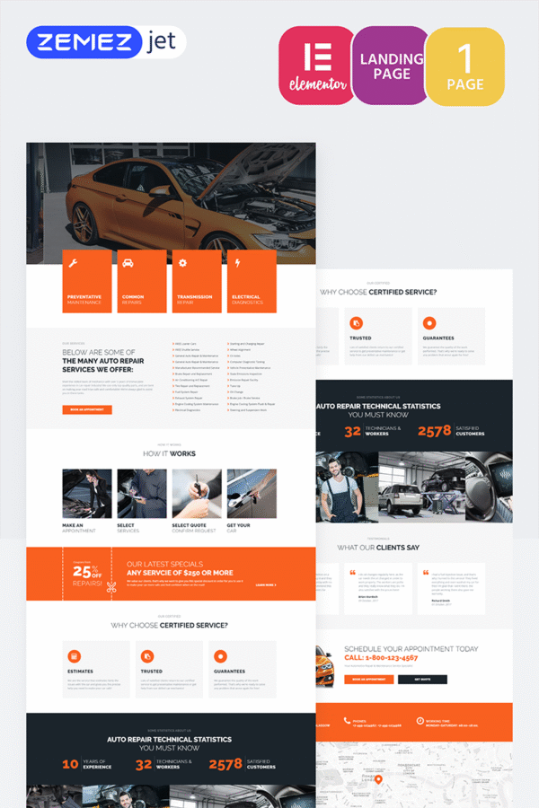 Engirem – Car Repair Elementor Template Elementor Kit