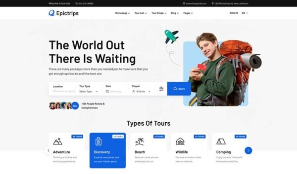 Epictrips – Travel & Tour Booking WordPress Theme
