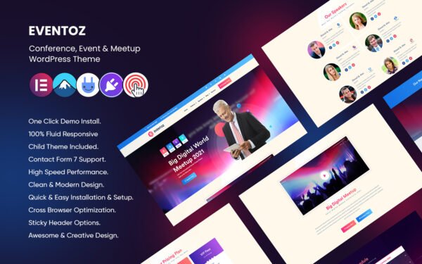Eventoz – Conference, Event And Meetup WordPress Theme.