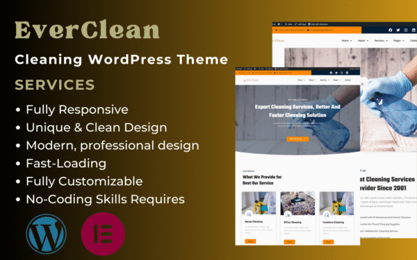 EverClean – Cleaning Services Company Elementor WordPress Theme