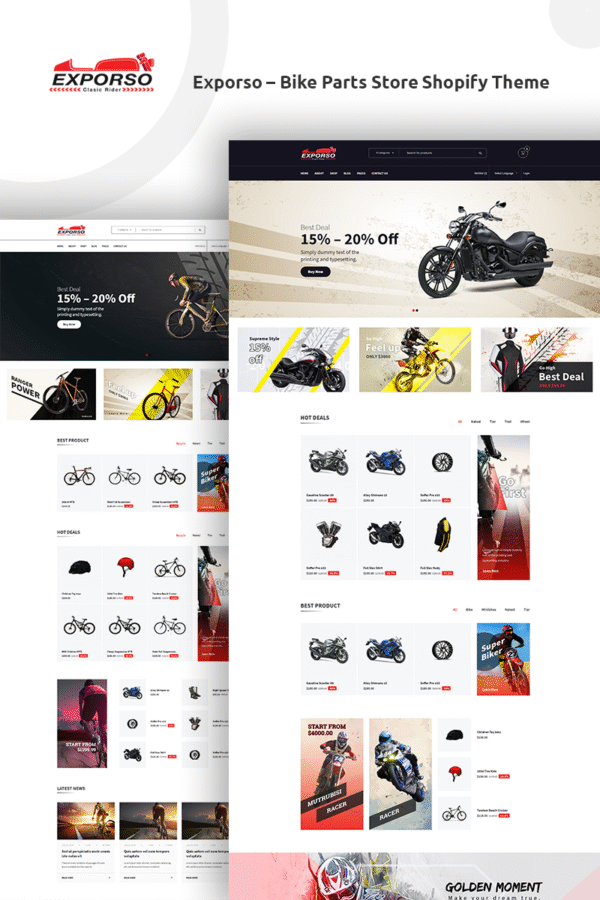 Exporso – Bike Parts Store Shopify Theme