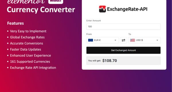 Currency Converter Widget for Elementor