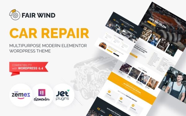 Fair Wind – Car Repair Modern WordPress Elementor Theme WordPress Theme