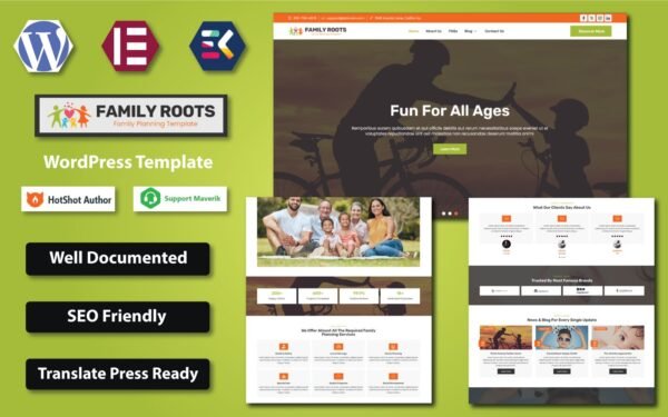 Family Roots – Family Planning WordPress Elementor Template WordPress Theme